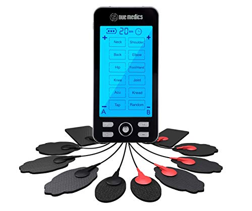 Nuemedics Tens Unit Machine Pulse Massager For Pain Relief, 24 Massage Modes, Rechargeable Muscle Stimulator Device With 10 Pads #TOP1