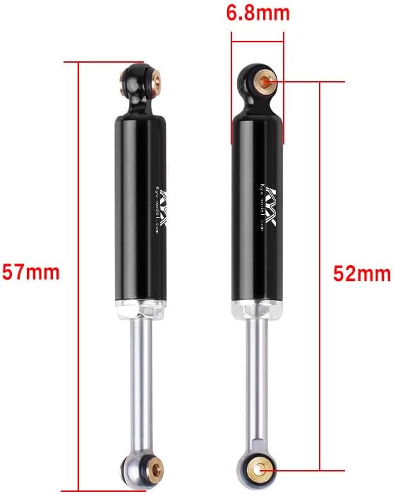 KYX Racing Aluminum Suspension Shock Absorber Inner Spring Shock 52mm Upgrades Parts Accessories for 1/24 RC Crawler Car Axial AX24 (4pcs), Black