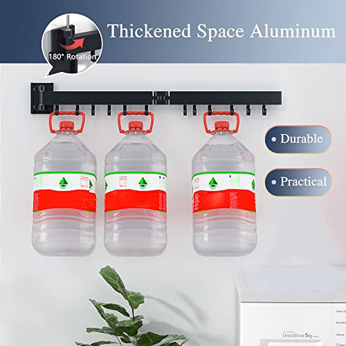 Bheadcat Clothes Laundry Drying Rack Wall Mounted, Retractable Garment Hanger With Hooks, Easy To Install, Strong Load-Bearing, Tri-Collapsible Clothes Dry Rack For Balcony, Bathroom, Bedroom #TOP5