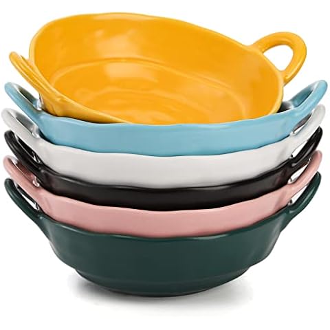 SOUJOY Set of 6 Ceramic Soup Bowls Cover