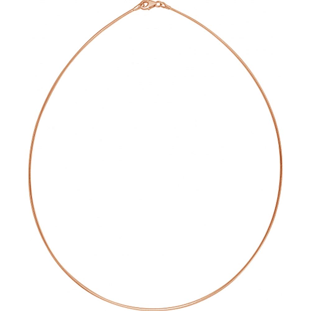 Omegareif - Goldschmiedearbeit aus Deutschland (Sterling Silber 925) Rosè vergoldet - 1,3 mm Stärke - Omega Silber Halsreif - Tondakette - vergoldeter Damen Halsreif