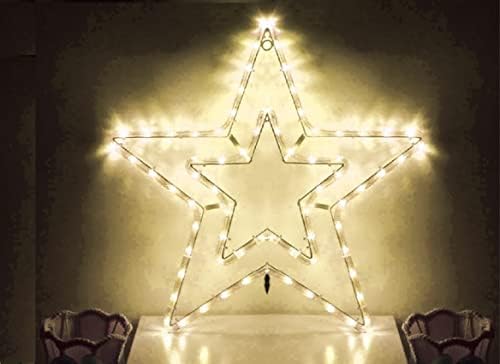 Luci Led Per Esterno Natalizie Stella Luminosa di Natale grande 50x50 cm da appendere con tubo