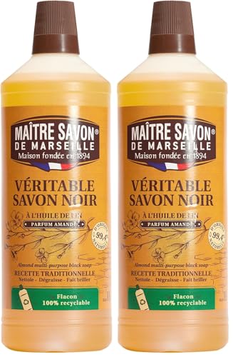 Autentico sapone nero con olio di lino, profumo di mandorla. Detergente tradizionale senza coloranti, basato esclusivamente su oli vegetali