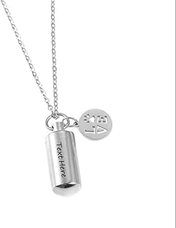 ZKXXJ Personalized Paw Print Cremation Necklace,Custom Name Date Engraved Memorial Pendant Stainless Steel Dog Cat Pet Keepsake Necklace for Pet Lover Gifts