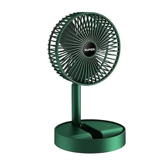 BM Mobiles Super Foldable Desk Fan with 3000mAh Battery, 3 Speed | USB Rechargeable, 180° Adjustable Angle, Telescopic Height 26-36cm, Low Noise Operation, Camping & Home Use-image-5