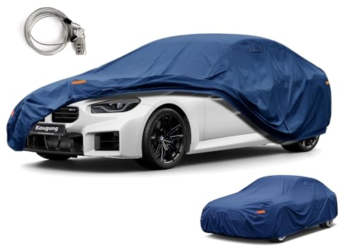 Image of Kaugung Heavy Duty Car Cover Custom Fit BMW M2 (2019-2024), Waterproof All Weather Resistant Outdoor Sun Rain Dust Snow Protection with Anti-Theft Lock. (USA Warehouse, Within 3-7 Days)