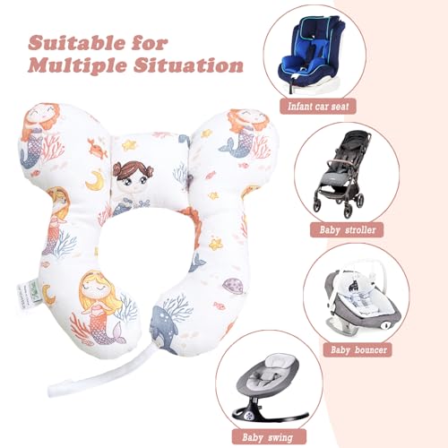 Almohada U para Niño Diseño Sirena Suave y Reversible miniatura 7