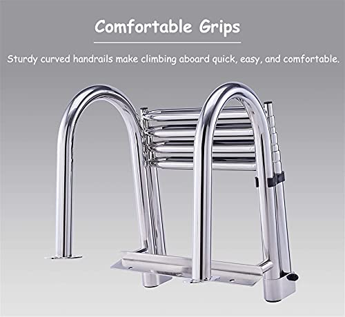 Escalera telescópica 4 peldaños para piscina y barco miniatura 6