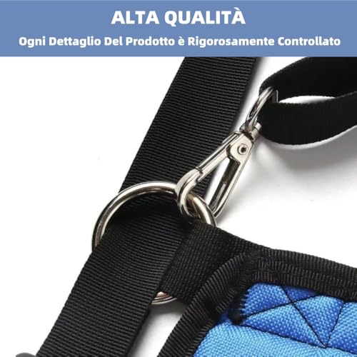 CUEMOON Hundetragegurt,Blau Notfallrucksack Unterstützung für Rehabilitation Hundelift Geschirr, Hundeträger für ältere Hunde Gelenkverletzungen, XL