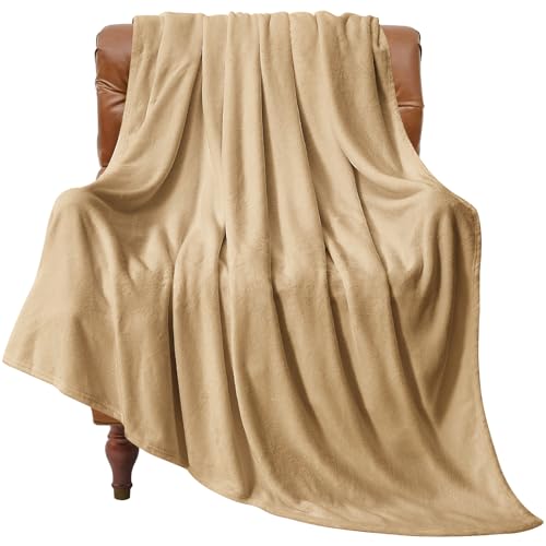 Image of BEDELITE Fleece Blanket Twin Size Light Camel Throw Blankets for Couch & Bed, Luxury Plush Cozy Fuzzy Blanket 60x80 inches, Super Soft Warm Lightweight Throw Blanket for Travel Camping