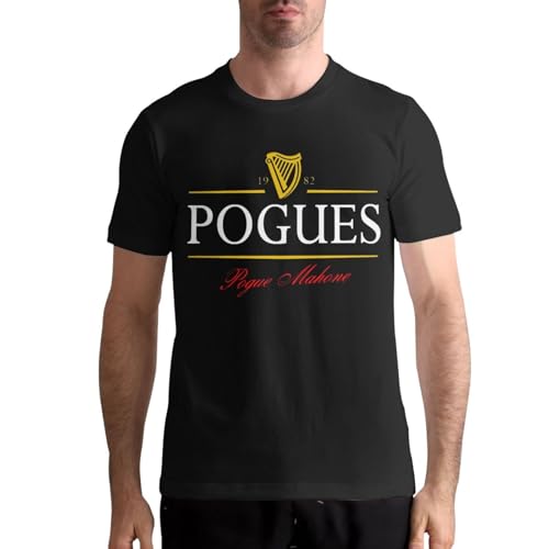 The Musics Pogues Shirt Men's T Shirt Classic Short Sleeve Top Fashion Tee Black