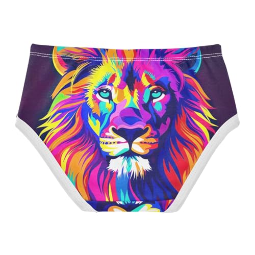 Cotton Toddler Underwear Floral Colorful Lion Head Purple Little Girl Panties Stylish Underpants Briefs 2t2