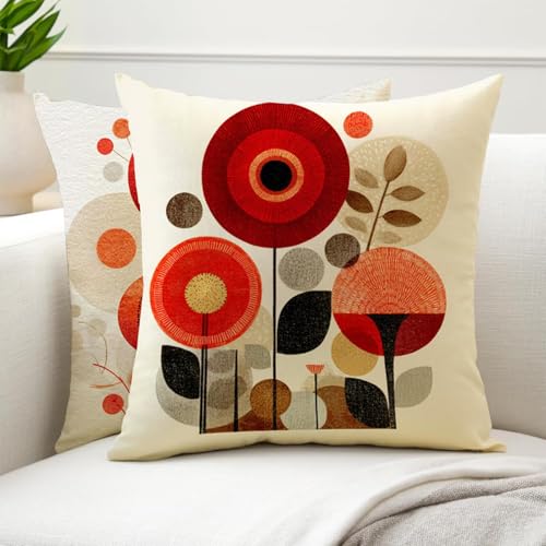 Cuscini da Esterno Impermeabili 35x35cm Europa Settentrionale Cuscini per Divano Set di 2 Impermeabili Velluto Decorazioni Casa Pianta Cuscino per Panca da Esterno Giardino, Patio Divano Auto G6-968