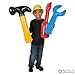 Fun Express Hammer, Screw Driver, and Wrench Inflatable Tool Set- Great for a Construction Party - Multicolour