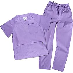 Ropa De Trabajo Dama Work Team Uniforme Sanitario, con elástico y cordón en la Cintura, Casaca y Pantalon Unisex Lila M