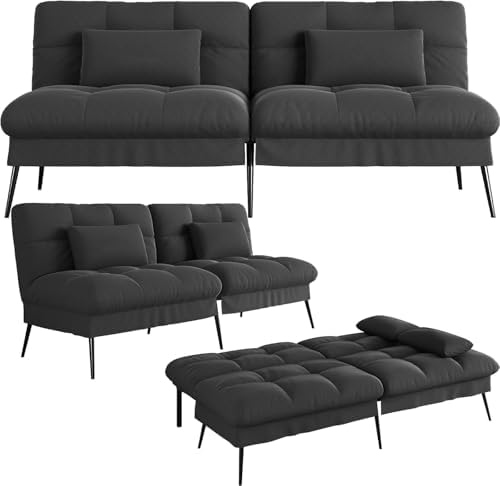 COMHOMA Sofa rozkładana z funkcją spania &ndash; narzuta futon &ndash; sofa narożna...