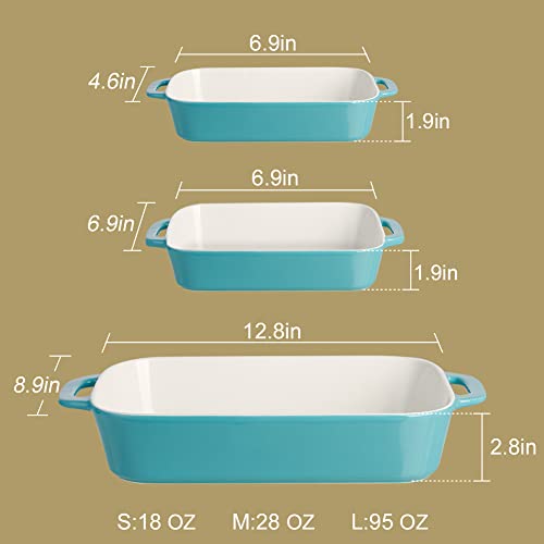 image for SWEEJAR Ceramic Bakeware Set, Rectangular Baking Dish for Cooking, Kit