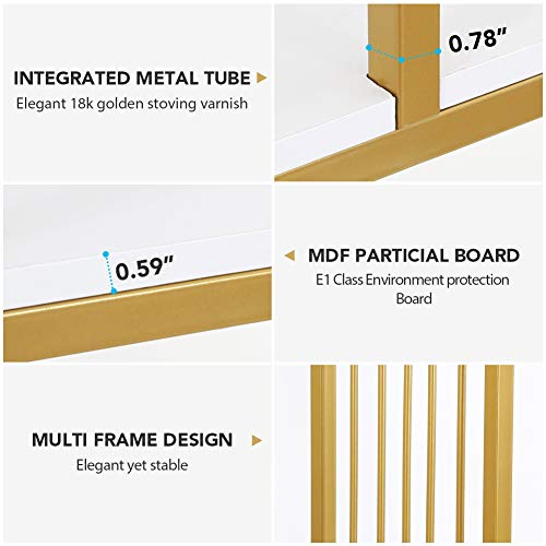 Tribesigns 7-Open Shelf Bookcases, Etagere Bookcase With Gold Sturdy Metal Frame, Modern Bookshelf Elegant Storage Display Shelves For Home Furniture #TOP6