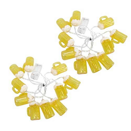 Syuanmuer 2 Stück Bier-Lichterketten, 6,5 Fuß 10 LED Mini wasserdichte Lichterketten, Sternenlichter für DIY Hochzeit Party Mason Jars Crafts Weihnachtsdekoration Cover