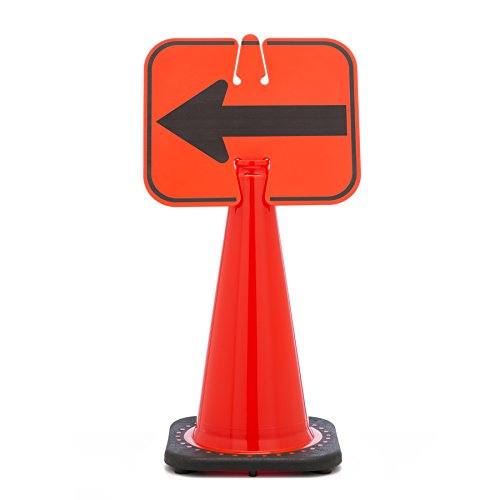 Mutual Industries 17729-0-6 Traffic Cone - Left Arrow Cone Sign, 13