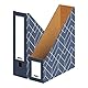 Bankers Box Stehsammler A4, Décor Serie für Büro und Zuhause, 100 mm Rückenbreite, aus 100% recycelter Wellpappe, Farbe/Motiv: Schieferblau, 5 Stück