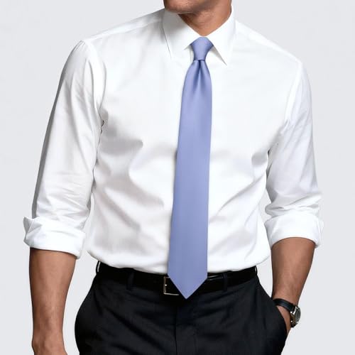 Image of Hi-Tie Men's Extra Long Solid Satin Tie Set 63 Inch /70 Inch Formal Necktie