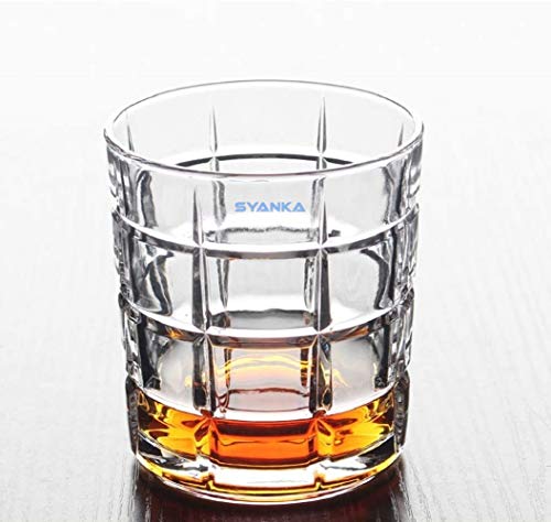 Image of SYANKA Italian Premium Square Design Big Glass Whiskey Glasses Set of 2, Clear, 310ml
