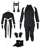 ZNZXYCOS Anime Cosplay Kankuro Black Coat Elastic Pants Gloves Men's Suit Halloween Costumes (6X-Small)