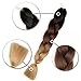 AIDUSA Ombre Brown Braiding Hair 5pcs Synthetic Brown Ombre Braiding Hair 24 Inch 3 Tone Blonde Braiding Hair Crochet Braiding Hair Extensions 100g (#53 Black to Brown to Blonde)