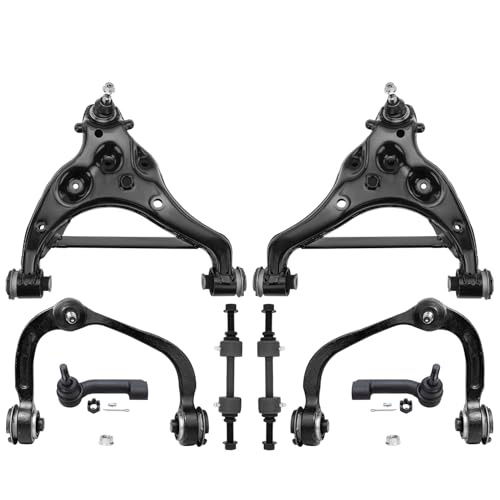 Image of Detroit Axle - 8pc Front Control Arms Kit for 2018-2021 Lincoln Navigator Ford Expedition, 2 Outer Tie Rod Ends 2 Sway Bars 4 Upper Lower Control Arms with Ball Joints 2019 2020 Replacement