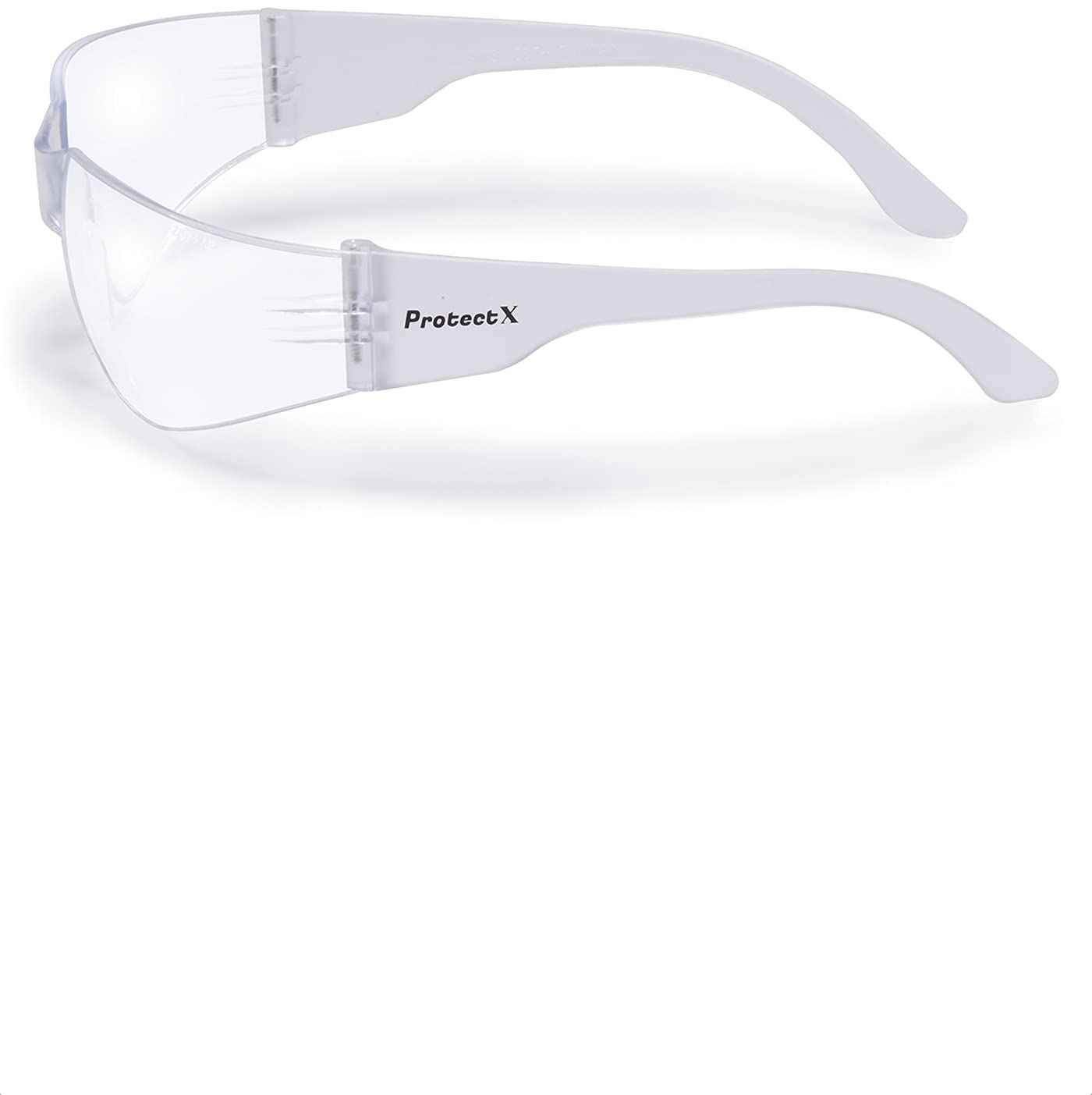 ProtectX Gafas de seguridad de policarbonato resistente a los impactos, lentes antiniebla, protección UV ANSI Z87.1, paquete de 12 (transparente)