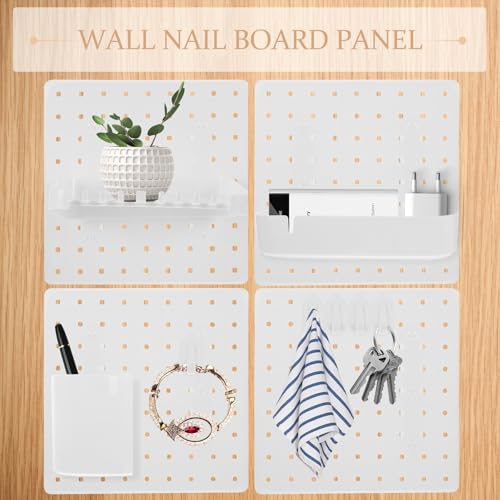 Panneau Perforé Mural Blanc Support Rangement sans Perçage Étagère ABS