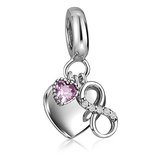 Colgante de corazón de plata 925 MATERIA con circonitas premium para mujer