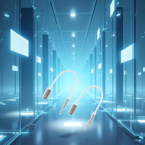 2 cables de audio 3.5mm macho a USB-C hembra plateado miniatura 3