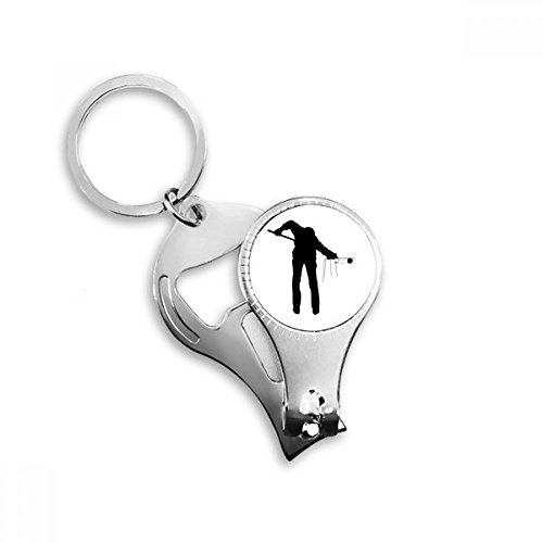 Physical Education Sports Billiards Nail Nipper Ring Key Chain Bottle Opener Clipper