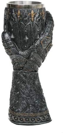 Pacific Giftware Medieval Knight Lions Heart Gauntlet Style Wine Goblet 9" H
