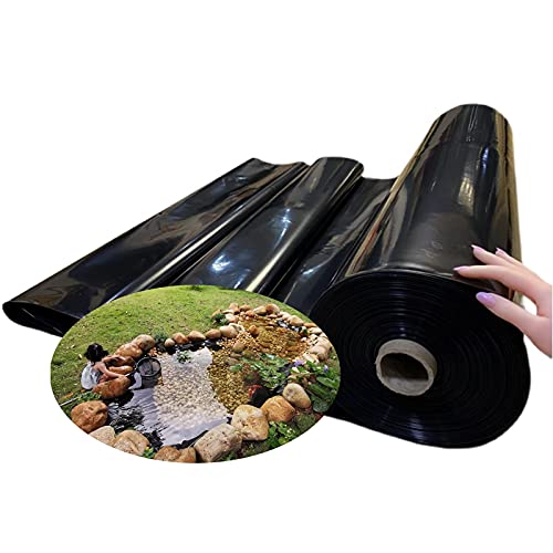 Bâche d'étang en HDPE Doublure D'étang Noir Étang Liner d'épaisseur 0.35mm Membrane De Jardin étanche Peaux Piscine de Dimensions pour Les Poissons,ni pour Les Plantes,aux intempéries (1×1m)