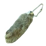 All Natural Lucky Rabbit Foot Keychain (Gray)