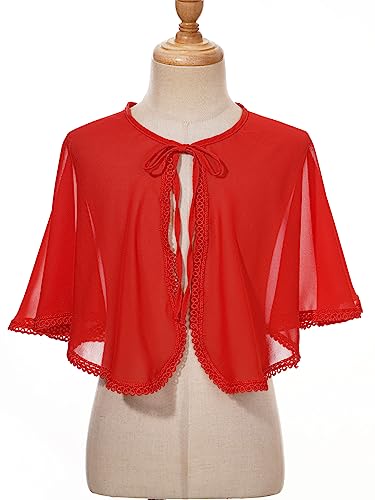 JanJean Kids Short Sleeve Lace Bolero Shrug Girls Summer Sheer Cover Up Blouse Cardigan for Birthday Wedding Party3