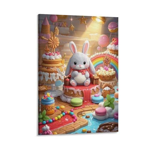 Impression sur toile lapin bélier de qualité premium pour décoration murale