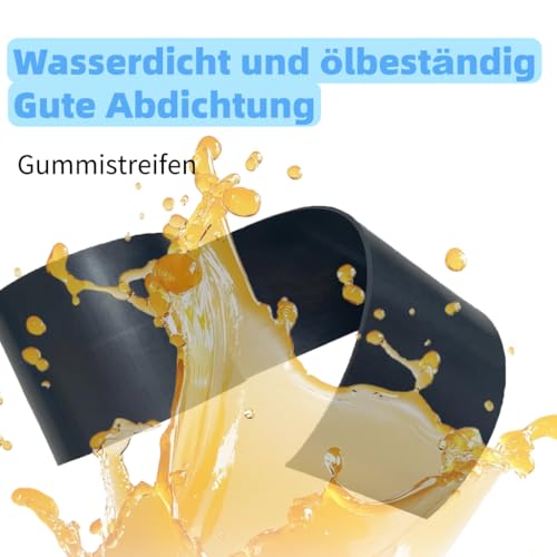 Gummistreifen, Neopren Gummimatte 50mm x 5mm x 3m – Vollgummi Gummistreifen für DIY Dichtungen, Vibrationsschutz, Anti-Rutsch Unterlage, Werkbank, Bodenbeläge, Isolierung & Schutzmatte