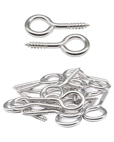 IMScrews 10Pcs #10 x 1-3/4" (1.75 Inch) Screw Eyes Eyelet Screws Lag Eyebolt Heavy Duty Hook for Wood 304 Stainless Steel