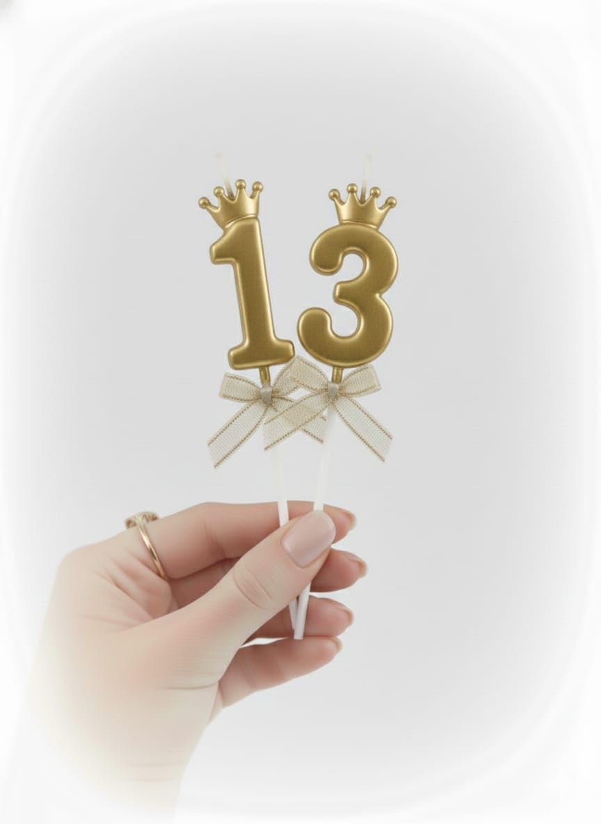 Shreeji Enterpries Celebrate That Magical Thirteen Milestone with Our Stunning Gold Crown Number '13' Birthday Candle!-image-41