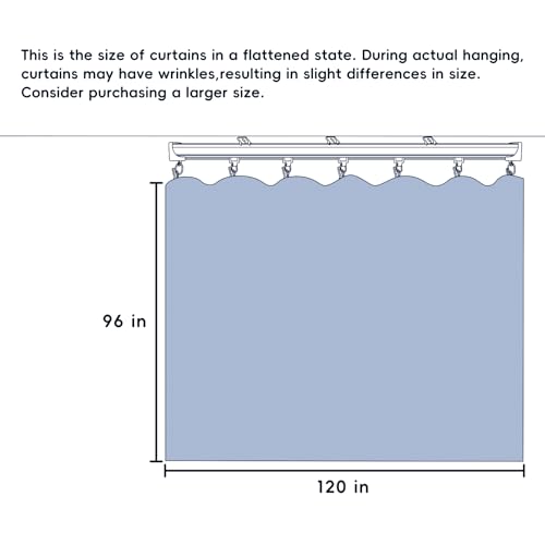 cbsroro Room Divider Ceiling Mounted Curtains Track Sets Extra Wide Blackout Curtain Flexible Tracks for Bedroom Privacy Partition Separator, 1 Panel Black Drape and White Rail, W10 x H8ft