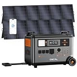 OSCAL 3600W Portable Solar Power Station with 2x500W Solar Panels, PowerMax 3600SE 3600Wh Solar Generator, 1800W AC/ 1600W Solar Fase Charging, LiFePO4 Battery Power Station for Home, RV, Emergencies