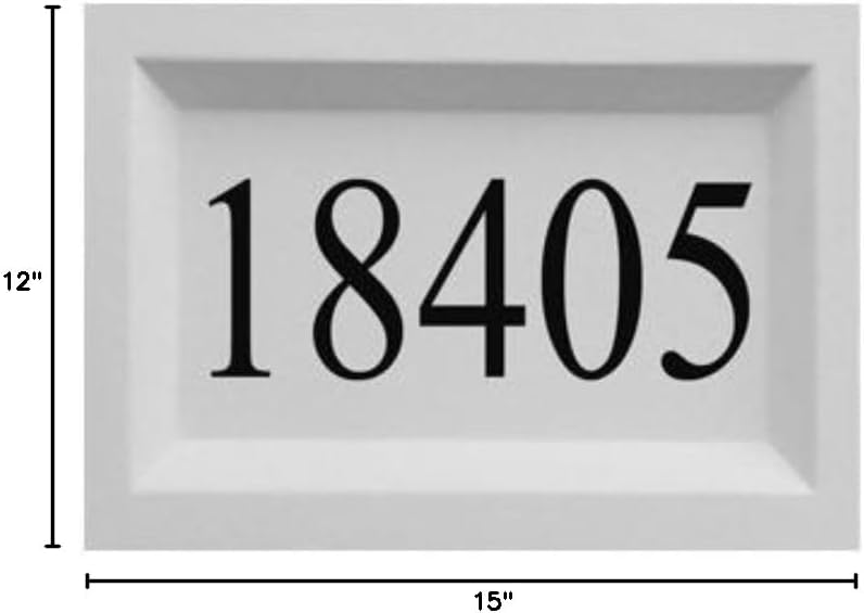 Personalized Address Plaque by ABC Address Blocks. 12" x 15" Recessed Style. Pre-Cast Stone. Engraved Sign for Mailbox.