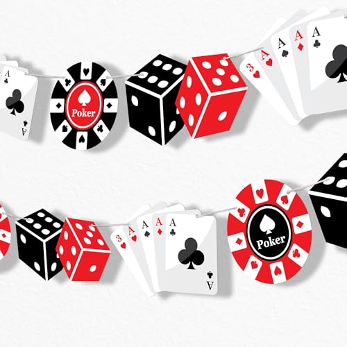 Casino Las Vegas Birthday Party Decorations - Garland Banner - 15pc