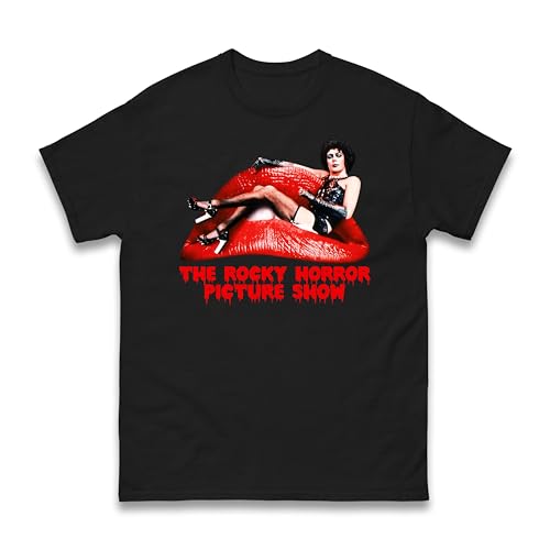 The Rocky Horror Picture Show T-Shirt - Funny Halloween Costume Scary Horror Lips Party Fancy Dress for Men Women Kids Adults Unisex Tee Top (Black, 3XL)