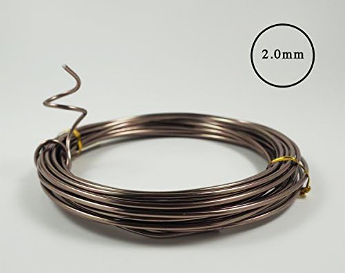Grow A Bonsai Tree Anodized Aluminium Bonsai Training Wire 5-Size Starter Set with Canvas Bag - 1.0mm, 1.5mm, 2.0mm, 2.5mm, 3.0mm (147 Feet Total) - Choose Your Color (5 Sizes, Brown)