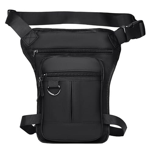 Ferizzia Bolsa Pierna Moto, Hombre y Mujer Multifuncional Pierna, Tactico Riñoneras Piernas, Hombre y Mujer Multifuncional Lateral, Cinturón Ajustable, Múltiples Bolsillos, para Viajes Ciclismo